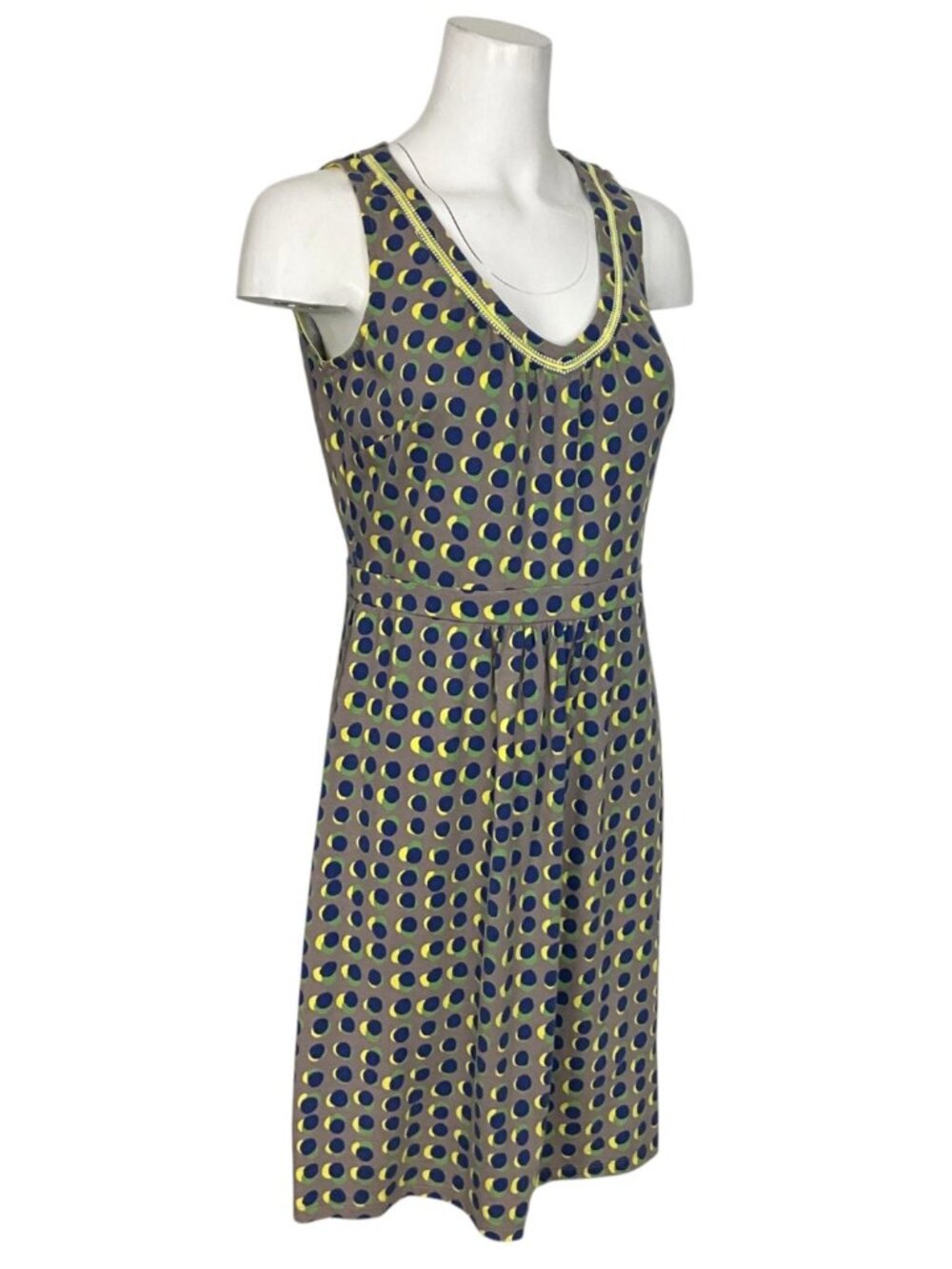 Boden Driftwood Sienna Jersey Tank Dress 8R Polka Dot - Picture 3 of 13